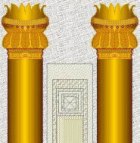 Two golden pillars stood at the entrance of King Solomon's Temple