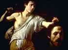 David slays Goliath and holds up his head, painting by Caravaggio David slays Goliath and holds up his head, painting by Caravaggio