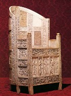 The Ravenna throne, wood covered with carved ivory plaques; Ahab's Ivory Palace had similar items