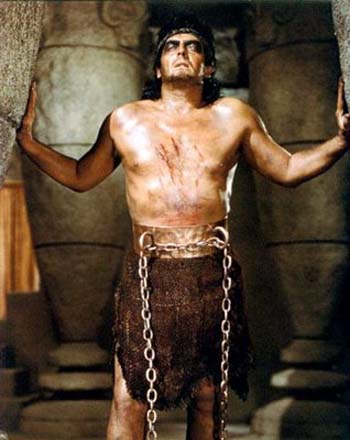 From the movie 'Samson and Delilah', Samson at the Temple of Dagon From the movie 'Samson and Delilah', Samson at the Temple of Dagon