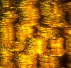Piles of golden coins