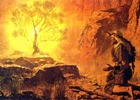 Moses and the burning bush, painting