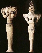 Rachel_140_h Figurines excavated at Ur, original home of Abraham and Sarah; the terephim may have looked something like this