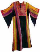 Dress made of dyed, hand-woven fabric, embroidered frontpiece Dress made of dyed, hand-woven fabric, embroidered frontpiece