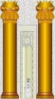 Solomon_140_d Golden columns at the entrance to the great Temple of Jerusalem