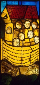 St_Petersburg_Hermitage_140 German stained glass window of Noah and his family; window now in St Petersburg