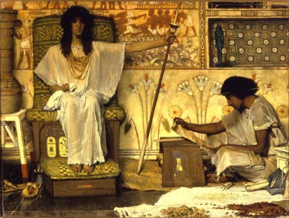 Asenath & Joseph: Joseph, overseer of Pharaoh's graneries, Alma Tadema