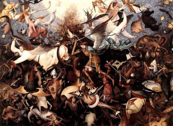 Angel paintings: The Fall of the Rebel Angels, famous painting by Pieter Bruegel the Elder