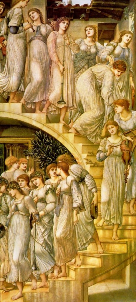 Angel paintings: The Golden Stairs, paintings by Sir Edward Burne-Jones