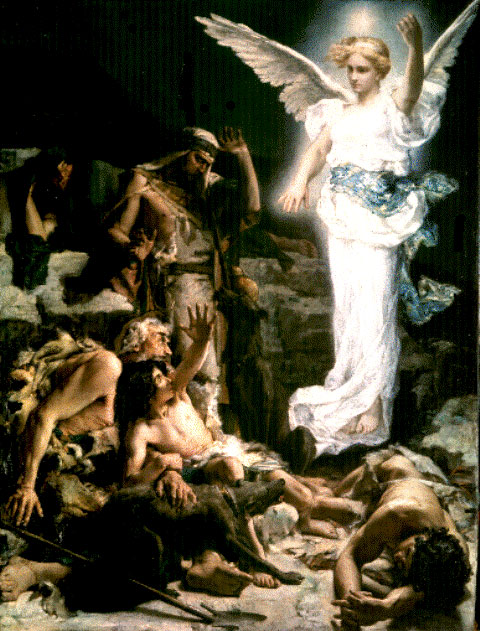 Angel paintings: L'annonce aux bergers, Leon Francois Comerre, 1875