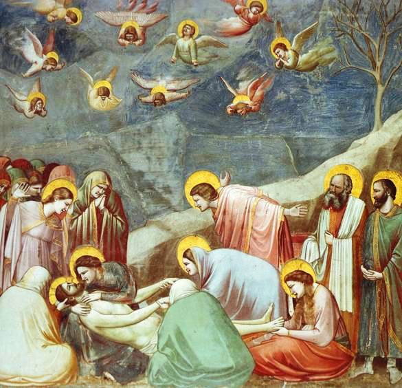 Angel paintings: Giotto, Burial of Jesus, Deposition