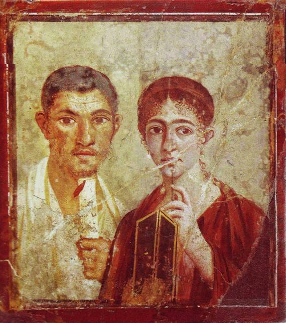 A real Roman couple: Terentius Neo of Pompeii, who lived just a few years later than Pontius Pilate and his wife