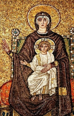Madonna: Virgin and Child Jesus, Ravenna, mosaic