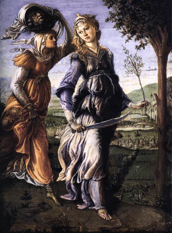 Paintings of the Bible heroine Judith. Alessandro Botticelli, Judith's Return to Bethulia: Bible Art, Judith