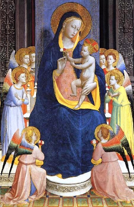 Angel paintings: Painting of the Madonna with angels, by Fra Angelico