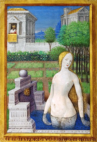 Bathsheba text, painting from the Book of Hours, Louis XII