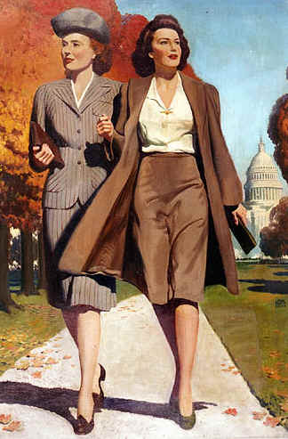 War poster encouraging women to take an active part in World War II