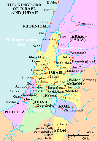 The kingdoms of Israel and Judah