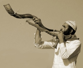 A shofar, the ancient instrument used to summon the tribes of Israel