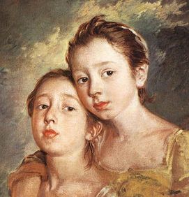 Basemath and Taphath, daughters of Solomon. Gainsborough portrait of two young sisters, members of the English nobility