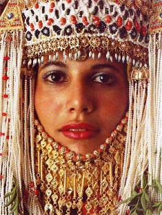 Esther: Middle Eastern woman wearing wedding headdress