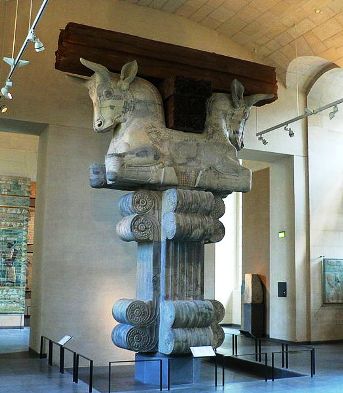Capitals that held up the roof in the throne room at Susa; presently held in the Louvre, Paris