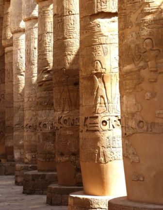 The names of towns captured during Shishak's campaign appear in a list enscribed on the south entrance to the sanctuary of Amon in Karnak (above)