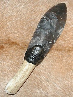 Stone knife with bone handle