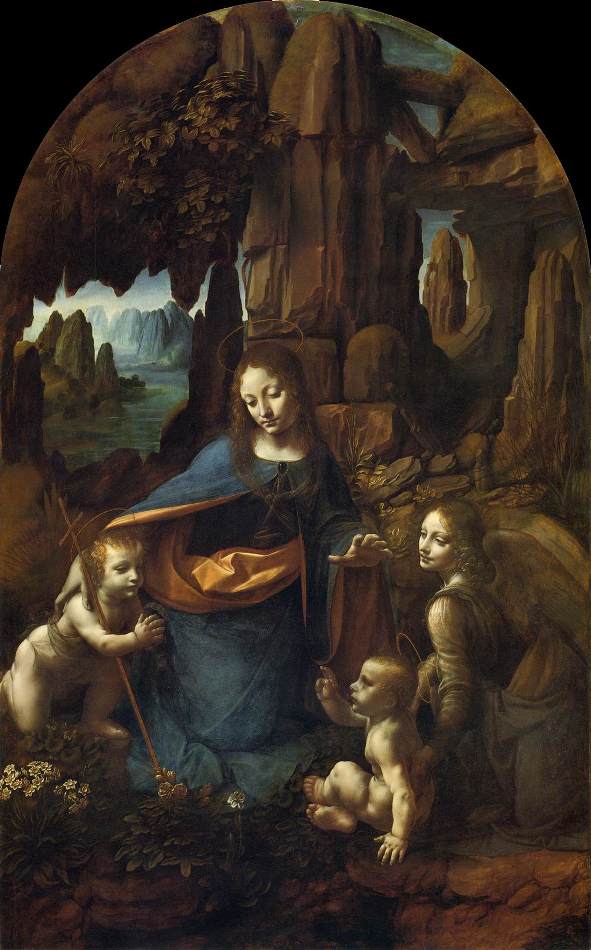 Bible Paintings: The Virgin of the Rocks, Leonardo da Vinci, 1483