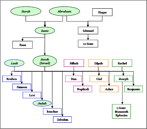 Lineage tree of the descendents of Sarah and Abraham. No mention of Dinah…
