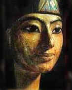 Statue showing the face of an Egyptian woman