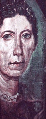 Painting of an older woman, from one of the Fayum coffin portraits
