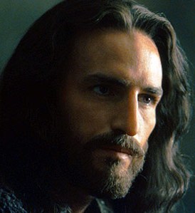 Jesus and the Woman taken in adultery: Image of Jesus, a still from the film 'The Passion of the Christ'