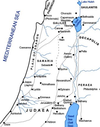 Map showing Samaria at the time of Jesus