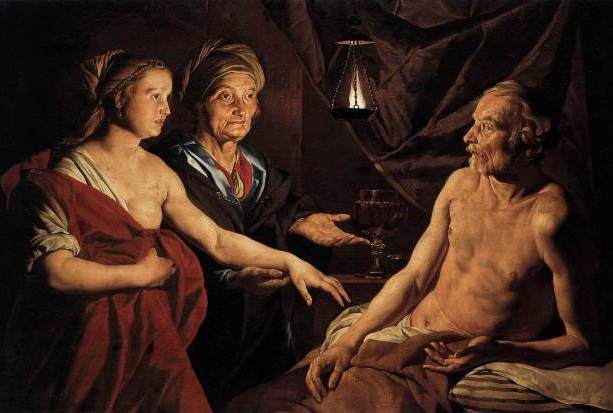 Sarah Presenting Hagar to Abraham, Matthias Stomer, 1637