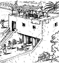Bible princess: Bathsheba. Most houses had rooftop work areas where the women gathered