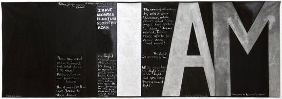 Belief in God, meditation. I am Who am, painting by Colin McCahon, 1987