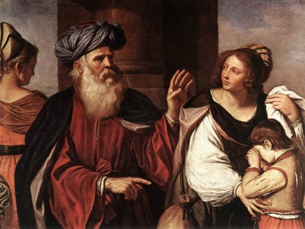 Paintings of Abraham and Hagar: 'Abraham Casting Out Hagar and Ishmael', Il Guercino ('the man with the squint'). His original name was Giovanni Francesco Barbieri. 1657