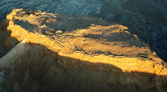 Aerial view of Masada boundaries, taken from the southwest