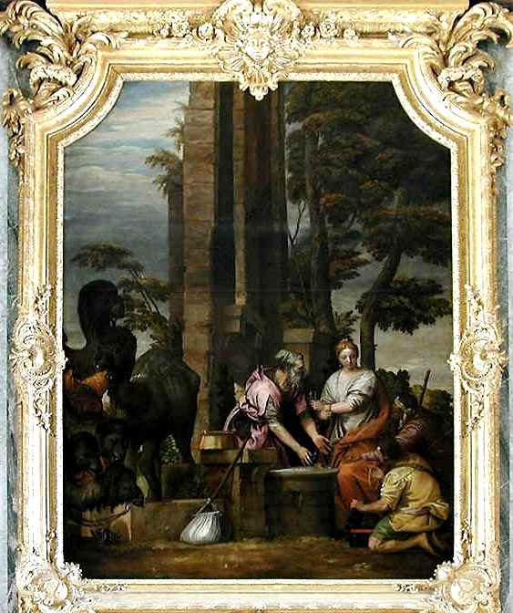 Rebecca, Isaac paintings: Paolo Cagliari, Rebecca and Eliezer at the Well