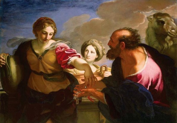 Isaac, Rebekah paintings, Rebecca and Eliezer at the Well, Carlo Maratti