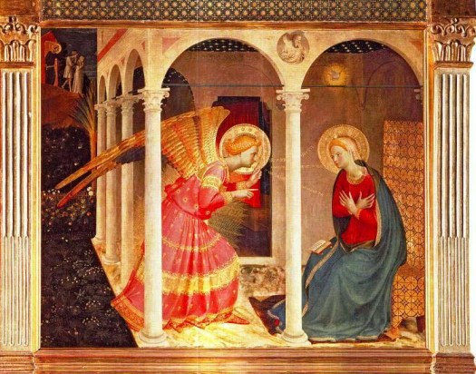 Paintings of Mary, mother of Jesus. Annunciation, Fra Angelico, circa 1433