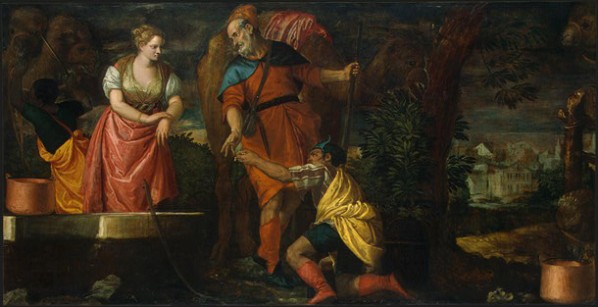 Rebecca, Isaac paintings: Veronese (Paolo Cagliari) : Rebecca at the Well, 1580