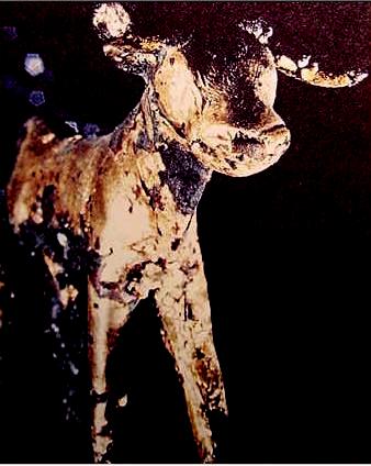 Phoenician image of the god Baal as a young calf; it was originally covered with gold leaf
