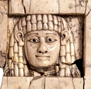 Ivory carving of the Woman at the Window, from Nimrud