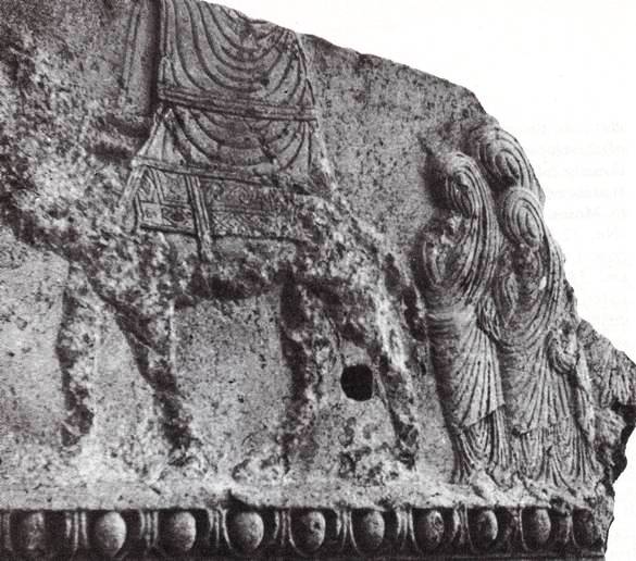 An ancient stone carving from Palmyra. It seems to show a portable Tabernacle.