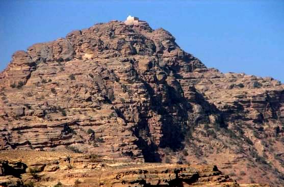 Mount Hor, the traditional place of Aaron's death. See the building at the summit, the supposed spot where Aaron died.
