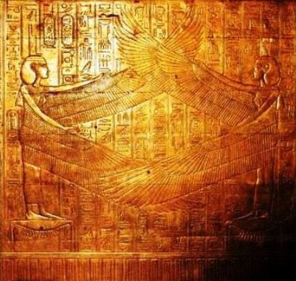 Creatures on the shrine doors in the Egyptian pharoah Tutankhamun's tomb. 