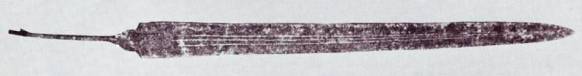 A sword of this type belonging to the end of the 13th century BC, bearing the name of Pharaoh Merneptah, was discovered at Ugarit (see above). Its blade was 60 centimeters, and its hilt added another 14 centimeters to the length of the sword.